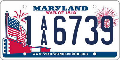 MD license plate 1AA6739