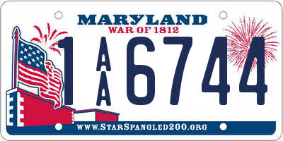 MD license plate 1AA6744