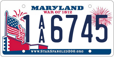 MD license plate 1AA6745