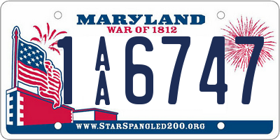 MD license plate 1AA6747