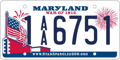 MD license plate 1AA6751