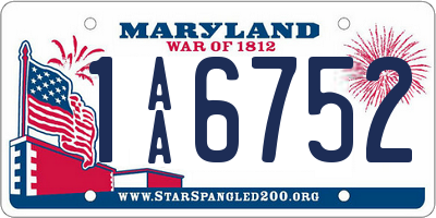 MD license plate 1AA6752