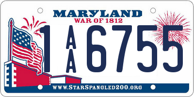 MD license plate 1AA6755