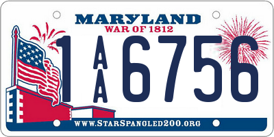 MD license plate 1AA6756