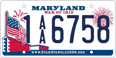 MD license plate 1AA6758