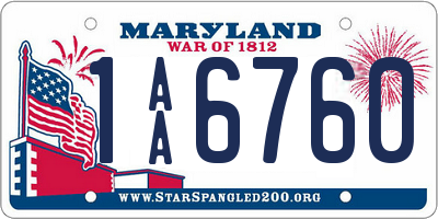 MD license plate 1AA6760