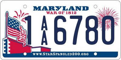 MD license plate 1AA6780