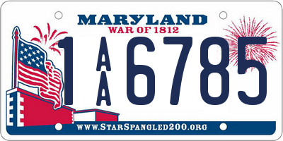 MD license plate 1AA6785