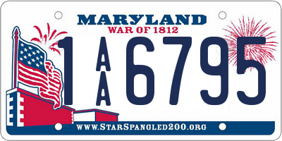 MD license plate 1AA6795