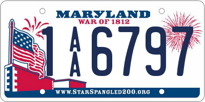 MD license plate 1AA6797