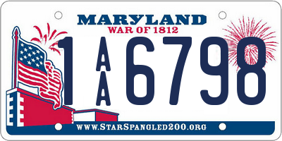 MD license plate 1AA6798