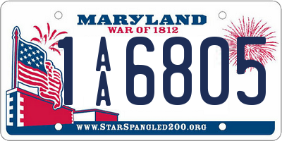 MD license plate 1AA6805