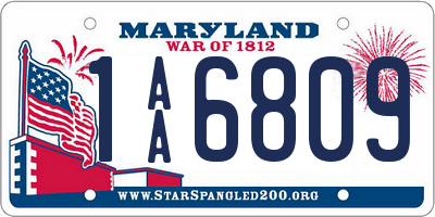 MD license plate 1AA6809