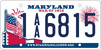 MD license plate 1AA6815