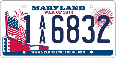 MD license plate 1AA6832