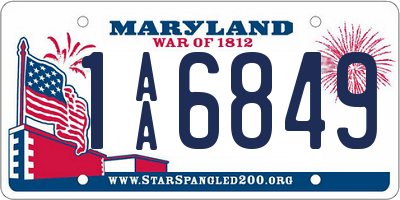 MD license plate 1AA6849