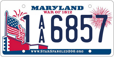 MD license plate 1AA6857