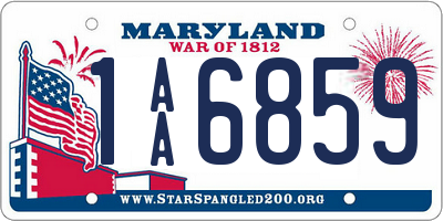 MD license plate 1AA6859