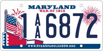 MD license plate 1AA6872