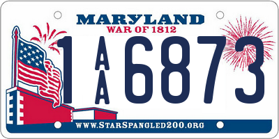 MD license plate 1AA6873