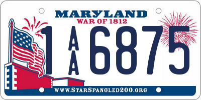 MD license plate 1AA6875