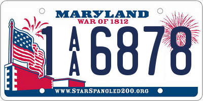 MD license plate 1AA6878