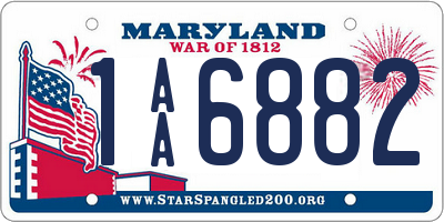 MD license plate 1AA6882