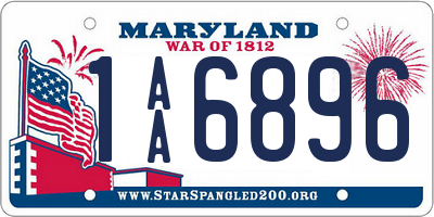 MD license plate 1AA6896