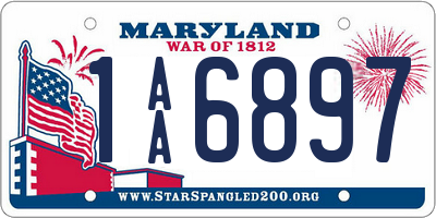 MD license plate 1AA6897