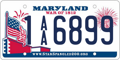 MD license plate 1AA6899