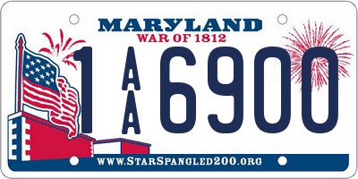 MD license plate 1AA6900