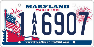 MD license plate 1AA6907