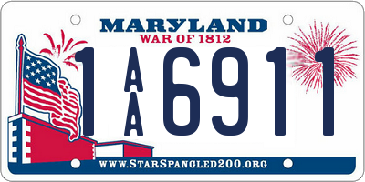 MD license plate 1AA6911