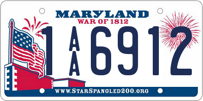 MD license plate 1AA6912