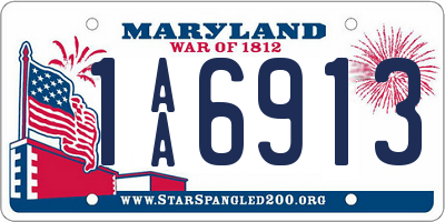 MD license plate 1AA6913
