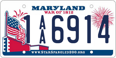 MD license plate 1AA6914