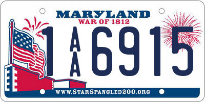 MD license plate 1AA6915