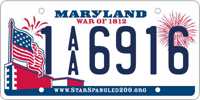 MD license plate 1AA6916