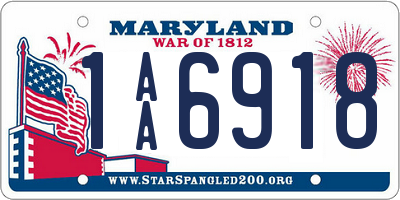 MD license plate 1AA6918