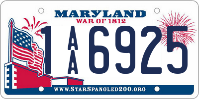 MD license plate 1AA6925