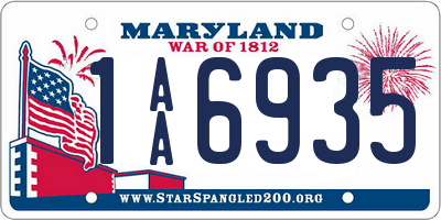 MD license plate 1AA6935