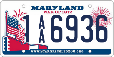 MD license plate 1AA6936