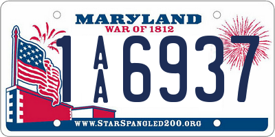 MD license plate 1AA6937