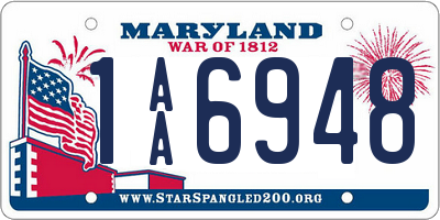 MD license plate 1AA6948