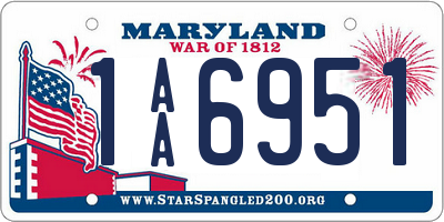 MD license plate 1AA6951