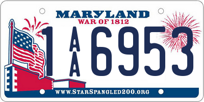 MD license plate 1AA6953