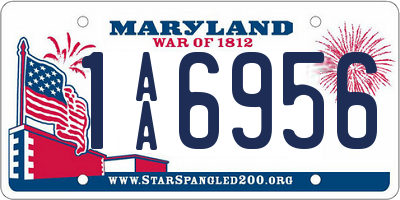 MD license plate 1AA6956