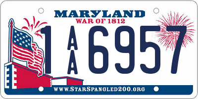 MD license plate 1AA6957