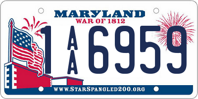 MD license plate 1AA6959