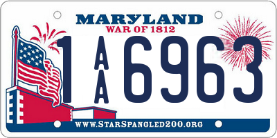 MD license plate 1AA6963